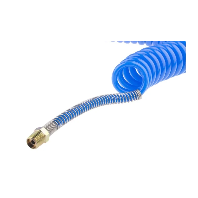 RS PRO 4 m Blue Polyurethane Recoil Hose, 65°C Maximum Operating Temperature, -20°C Minimum Operating Temperature 917-2337