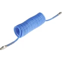 RS PRO Blue Polyamide Recoil Hose 3.5 m Length 10 mm OD 8 mm ID BSP 1/4 in Male Swivel Coupling 3/8 in BSP Swivel 917-2362
