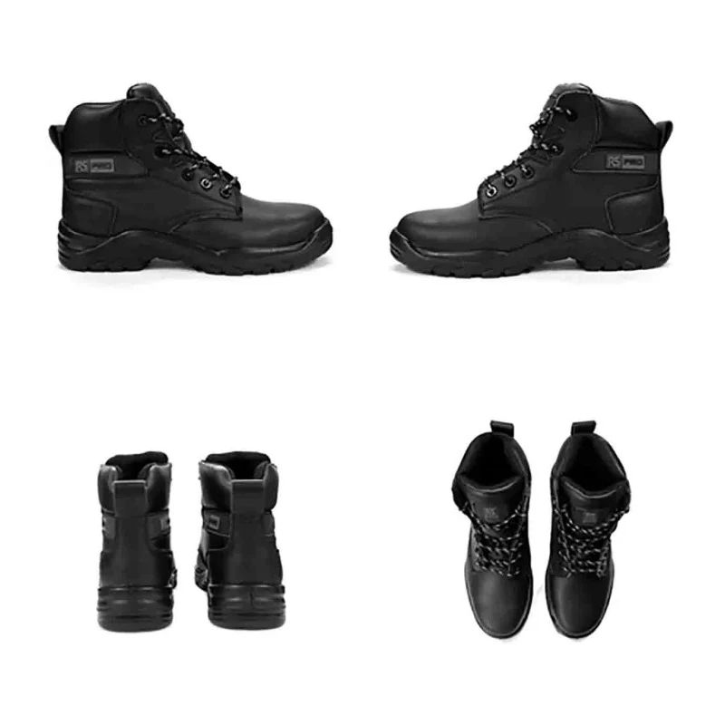 RS PRO Black Fibreglass Toe Capped Men's Ankle Safety Boots EU Size 47 UK Size 12 EN ISO 20345:2011 S3 SRC RS4005/012