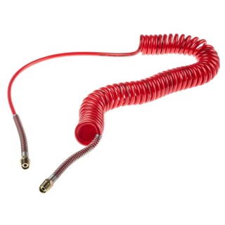 RS PRO 4 m Red Polyurethane Recoil Hose 10 bar Max Operating Pressure -20°C to 65°C 917-2450
