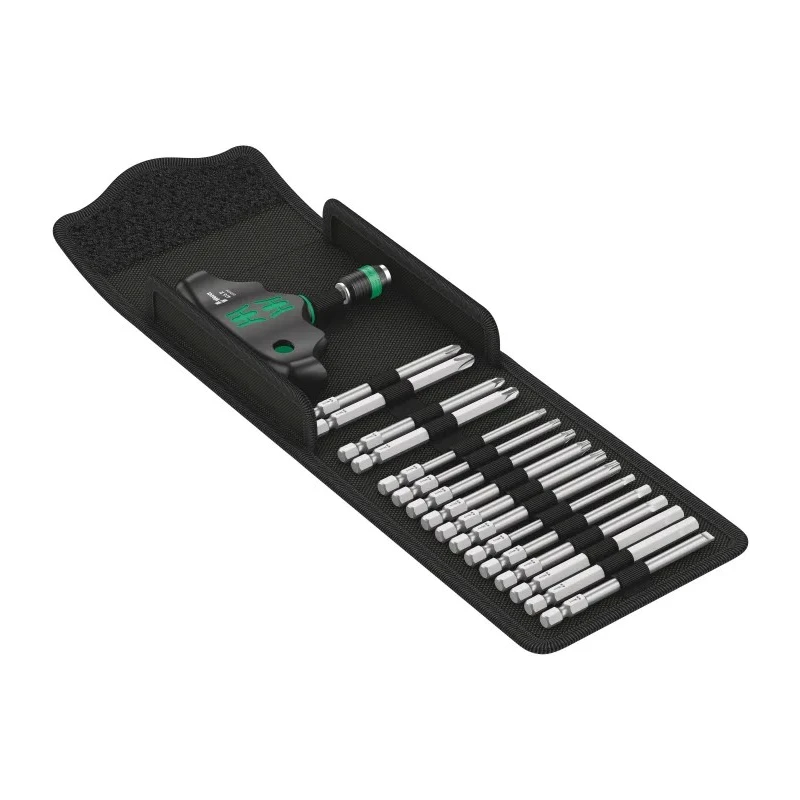 Wera Screwdriver Set, 1/4in Hexagon Drive, 89mm Blade Length, 15-Piece Kraftform Kompakt Series Wera05057470001
