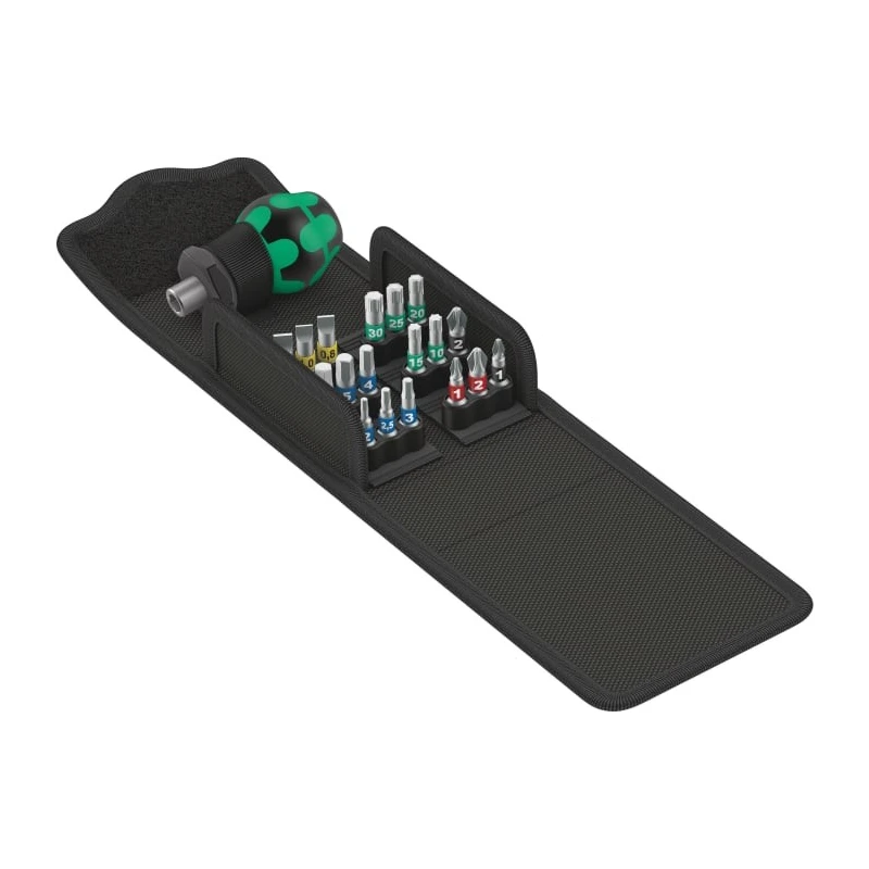 Wera Interchangeable Stubby Screwdriver Set, 19-Piece with 6.35 mm Bit Holder 05057471001