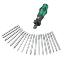 Wera Interchangeable Standard Screwdriver Set 18-Piece with Turbo Handle and 1/4 in Hexagon Rapidaptor 05057482001
