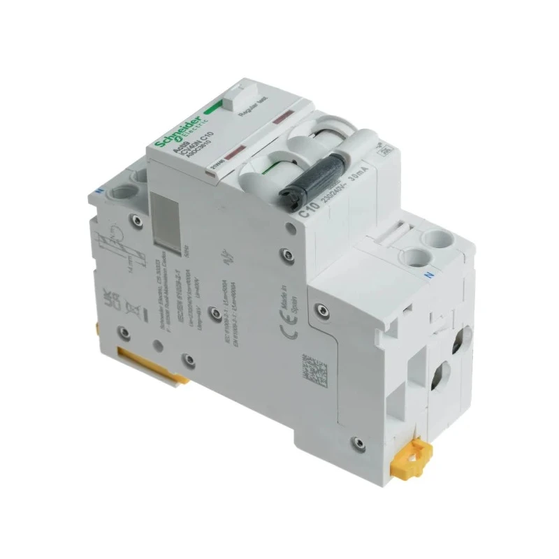Schneider Electric Residual Current Circuit Breaker with Overload Protection 10A Current Rating 1-Pole 30 mA Trip A9DC3610
