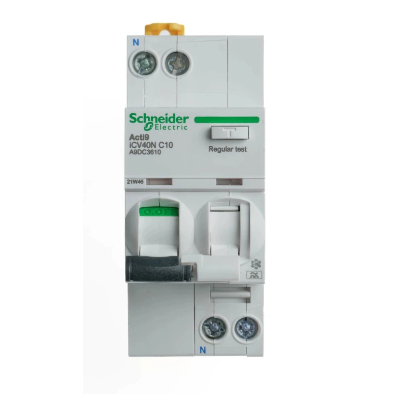 Schneider Electric Residual Current Circuit Breaker with Overload Protection 10A Current Rating 1-Pole 30 mA Trip A9DC3610