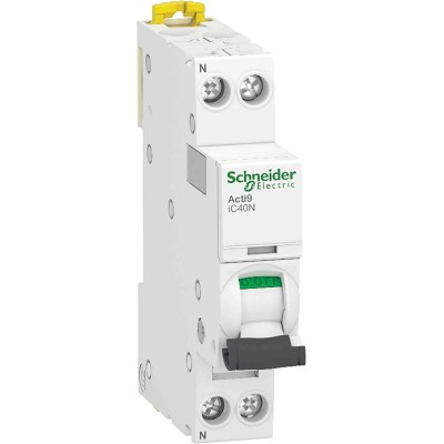 Schneider Electric Miniature Circuit Breaker, 1-Pole, 10A, Type AC, 230V AC, 6 kA Breaking Capacity Acti9 