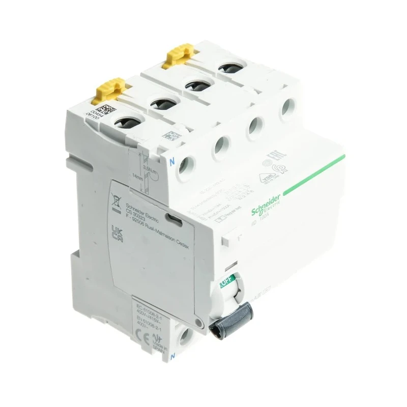 Schneider Electric Series Residual Current Circuit Breaker, 100A, 4-Pole, 300 mA Trip Sensitivity, Type AC, 1500 A Acti9