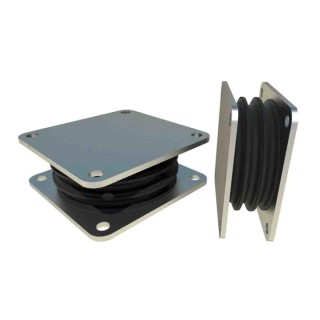 FIBET Square 13.5 mm Anti-Vibration Mount Sandwich with 3000 daN Compression Load, 166 mm Outside Diameter, 63 mm SWR150W