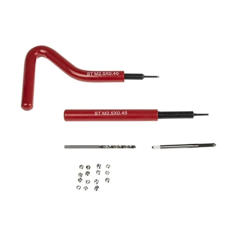 RS PRO 19 Piece Metric Thread Repair Kit, M2.5 Thread Inserts, HSS Drill, Tap, Mandrel, Tang Break-Off Tool 917-2517