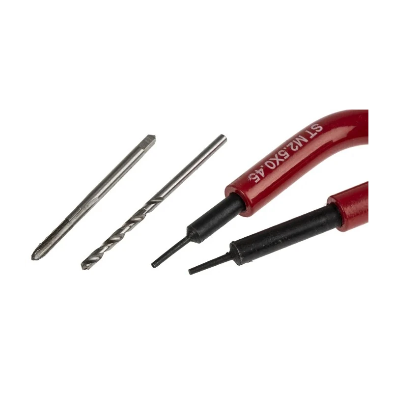 RS PRO 19 Piece Metric Thread Repair Kit, M2.5 Thread Inserts, HSS Drill, Tap, Mandrel, Tang Break-Off Tool 917-2517