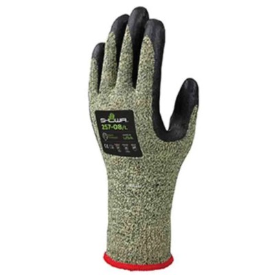 Showa Yellow Elastane Work Gloves Size 7 Nitrile Foam Coating Cut Resistant SHO2570
