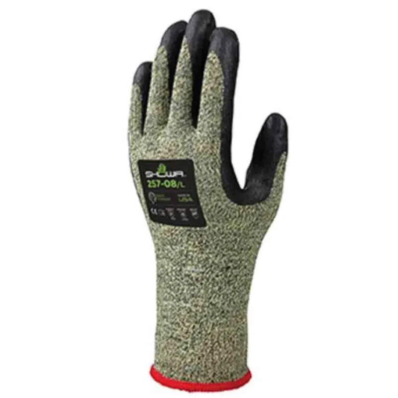 Showa Yellow Elastane Work Gloves Size 7 Nitrile Foam Coating Cut Resistant SHO2570