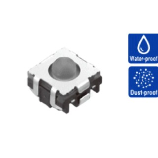 Alps Alpine IP67 Grey Tactile Switch Button, 1.35 mm Actuator Length, SPST 50mA 12 V dc Momentary Surface Mount 