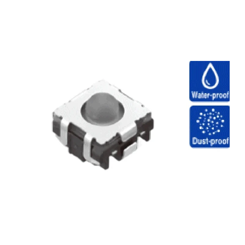 Alps Alpine IP67 Grey Tactile Switch Button, 1.35 mm Actuator Length, SPST 50mA 12 V dc Momentary Surface Mount 
