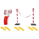 RS PRO Social Distancing Kit including Infrared Thermometer, 2m Safety Barrier and Footprint Floor Labels 201-3047