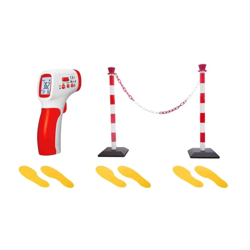 RS PRO Social Distancing Kit including Infrared Thermometer, 2m Safety Barrier and Footprint Floor Labels 201-3047