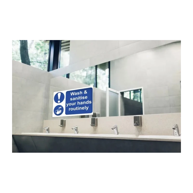 RS PRO Polyvinyl Chloride Mandatory Sign Wash and Sanitise Your Hands Routinely 300mm x 200mm 201-3360
