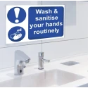 RS PRO Polyvinyl Chloride Mandatory Sign Wash and Sanitise Your Hands Routinely 300mm x 200mm 201-3360