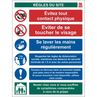 RS PRO Polyvinyl Chloride Social Distancing Site Safety Sign 400mm x 300mm 201-3329