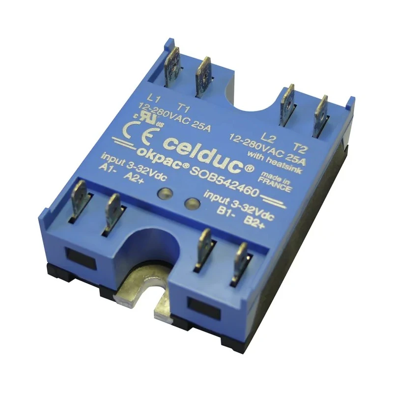 Celduc Solid State Relay DIN Rail Mount 25 A Load 280 V ac Load 32 V dc Control SOB5
