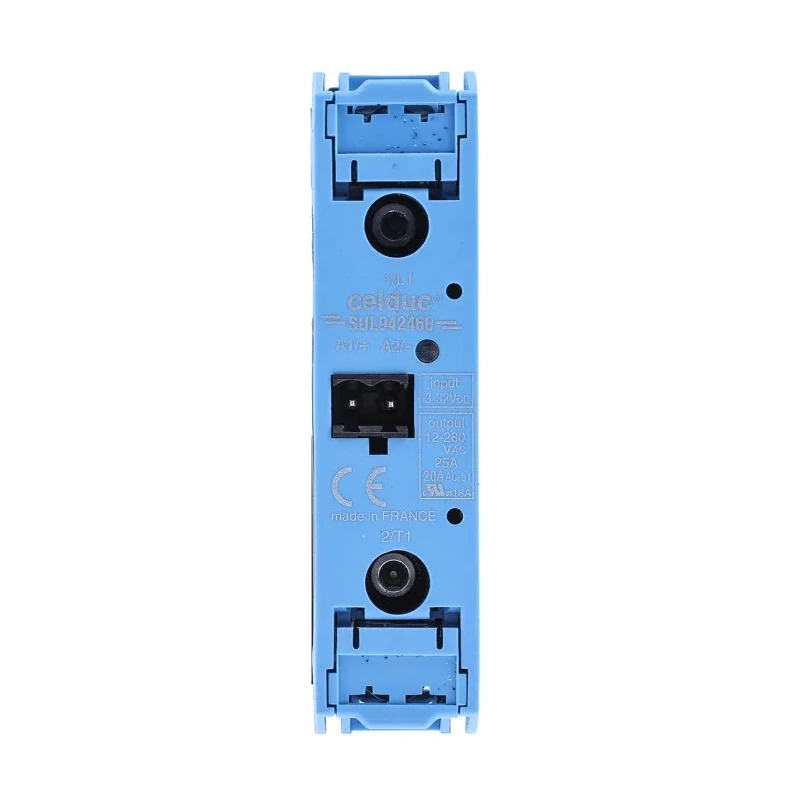 Celduc Solid State Relay, 25 A Load, DIN Rail Mount, 280 V ac Load, 32V dc Control SUL9-SUM9
