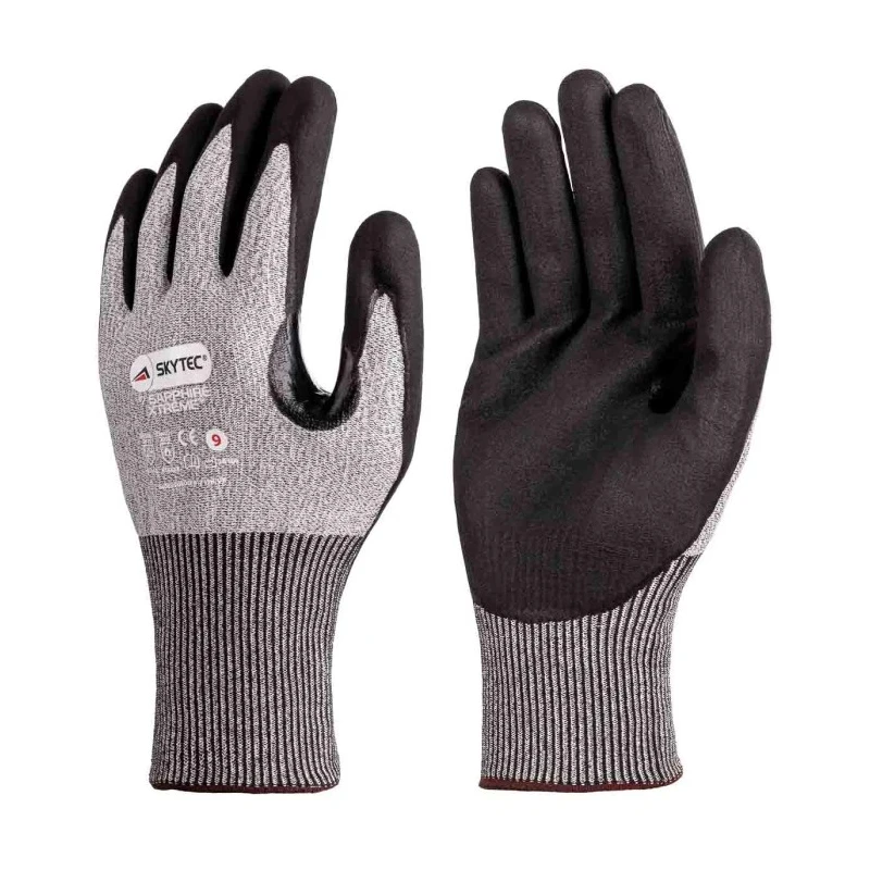 Skytec Black Grey Nitrile Foam Work Gloves Size 10 Foam Coating SKY103