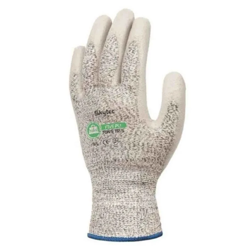 Skytec Black Green Polyurethane Work Gloves Size 9 Polyurethane Coating TNS060