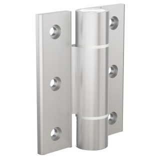 Pinet Clear Anodised Aluminium 6082-T5 Spring Hinge with Spring Loaded Pin Screw Fixing 100 mm x 82.5 mm x 5.5 mm 72-1-4258