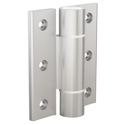 Pinet Clear Anodised Aluminium 6082-T5 Spring Hinge with Spring Loaded Pin Screw Fixing 100 mm x 82.5 mm x 5.5 mm 72-1-4258