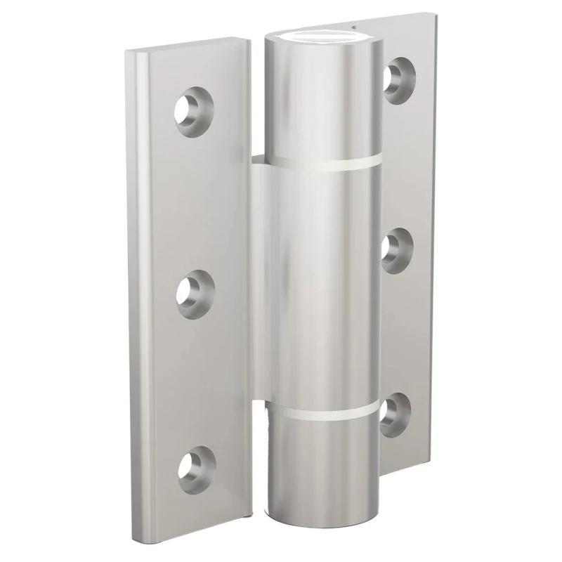 Pinet Clear Anodised Aluminium 6082-T5 Spring Hinge with Spring Loaded Pin Screw Fixing 100 mm x 82.5 mm x 5.5 mm 72-1-4258