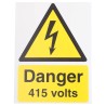RS PRO Electrical Hazard Warning Sign Danger 415 Volts Plastic 200x150mm 917-5403