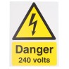 RS PRO Electrical Hazard Warning Sign Danger 240 Volts 200mm x 150mm Plastic Safety Sign 917-5406