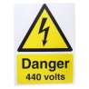 RS PRO Hazard Warning Sign Electrical Hazard Plastic Yellow Black French English 200mm x 150mm 917-5412