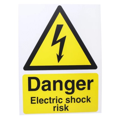 RS PRO Hazard Warning Sign Electrical Hazard Plastic 200mm x 150mm English 917-5421