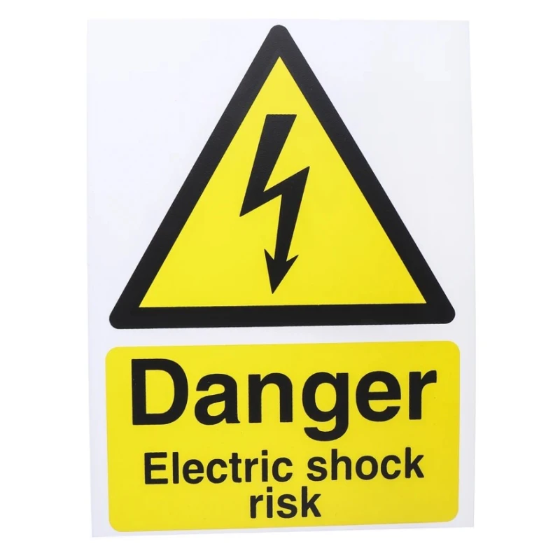 RS PRO Hazard Warning Sign Electrical Hazard Plastic 200mm x 150mm English 917-5421