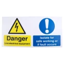 RS PRO Electrical Hazard Plastic Hazard Warning Sign 150mm x 300mm 917-5425