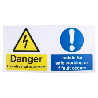 RS PRO Electrical Hazard Plastic Hazard Warning Sign 150mm x 300mm 917-5425