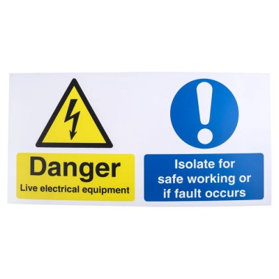 RS PRO Electrical Hazard Plastic Hazard Warning Sign 150mm x 300mm 917-5425