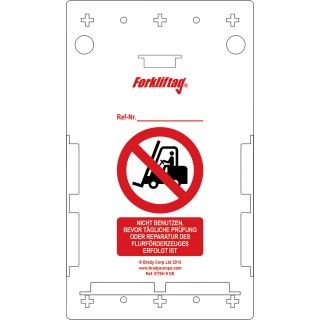 Brady Safety Forklift Tag Red on White German Language 10 Per Pack FLT-DE-ETSH-V2-A