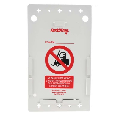 Brady Safety Forklift Tag Red on White French Language Kit with 10 Holders and Inserts FLT-FR-ETI-51-V2-A