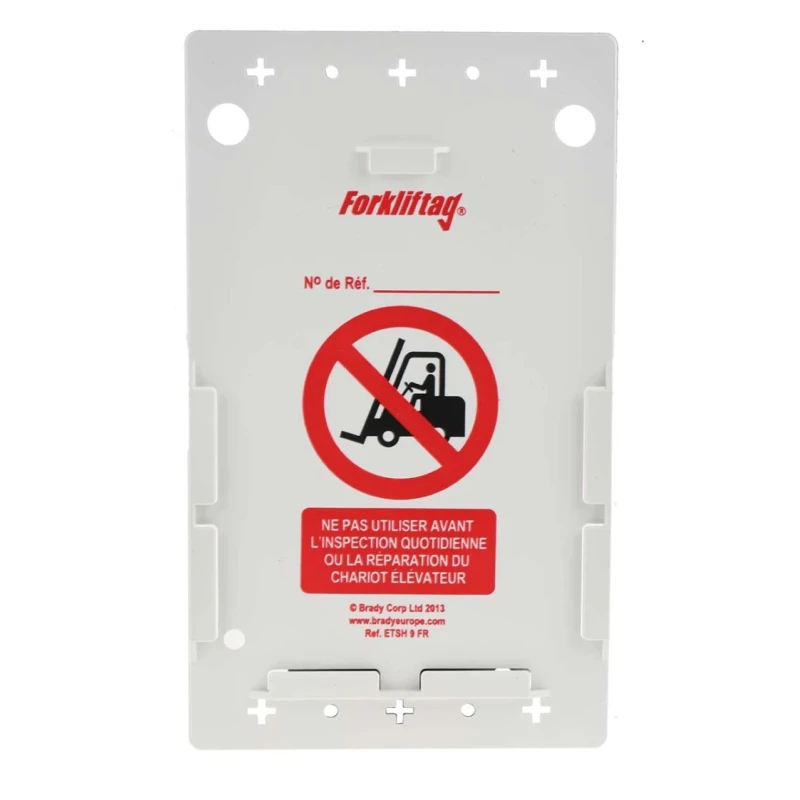 Brady Safety Forklift Tag Red on White French Language Kit with 10 Holders and Inserts FLT-FR-ETI-51-V2-A