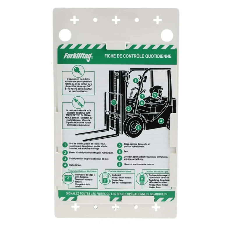 Brady Safety Forklift Tag Red on White French Language Kit with 10 Holders and Inserts FLT-FR-ETI-51-V2-A