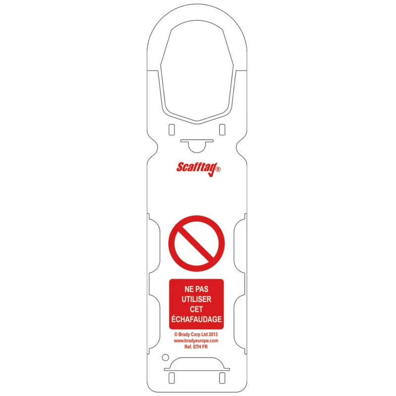 Brady Safety Scaffolding Tag Red on White French Language 10 Per Pack SCAF-FR-STH-A