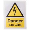 RS PRO Vinyl Self-Adhesive Hazard Warning Sign Danger 240 Volts Electrical Hazard 150mm x 200mm 917-5409