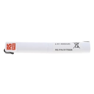 RS PRO Nickel Metal Hydride Rechargeable Battery Pack 2.4 V 4000 mAh, 2 Cells 917-5926