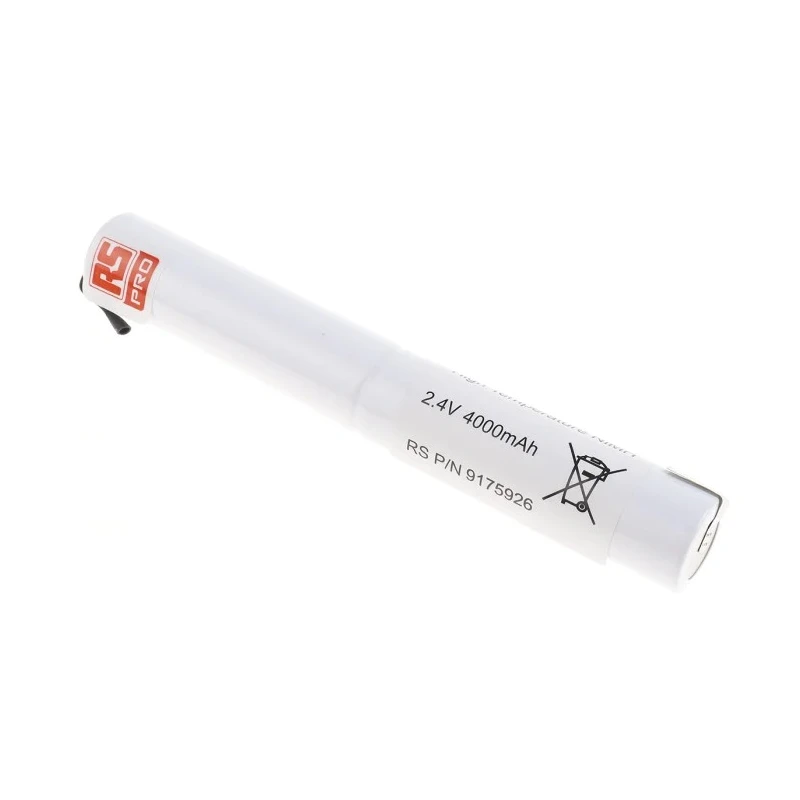RS PRO Nickel Metal Hydride Rechargeable Battery Pack 2.4 V 4000 mAh, 2 Cells 917-5926