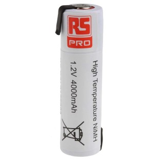 RS PRO 1.2 V NiMH 18670 Rechargeable Battery, 19 mm Diameter, 4 Ah Capacity 917-5923