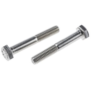 RS PRO Plain Stainless Steel Hex Bolt M6 x 40 mm 304 Grade DIN 931 917-6226