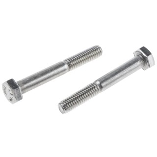 RS PRO Plain Stainless Steel Hex Bolt M6 x 45 mm, Grade 304, DIN 931 917-6235