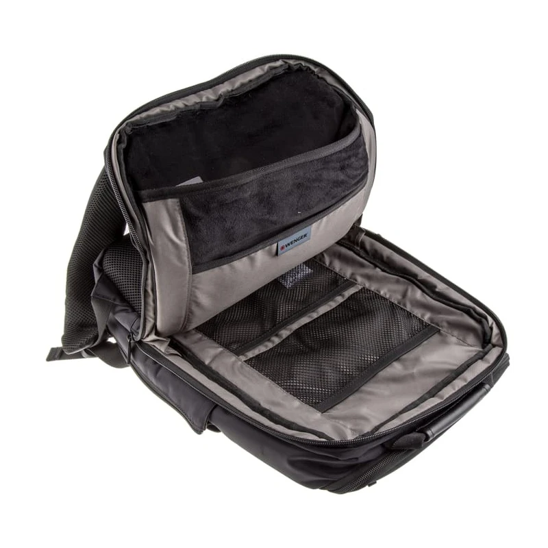 Wenger RELOAD 16in Nylon Laptop Backpack, Black, 3 Compartments, 444.5x304.8x177.8mm, Model 601070